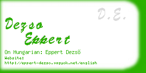 dezso eppert business card